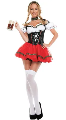 Sexet beer girl costume stuepige tøs tyskland bayerske ærmer fancy kjole for voksne kvinder ~ Kvindernes dragt / www.gourmetconnection.dk