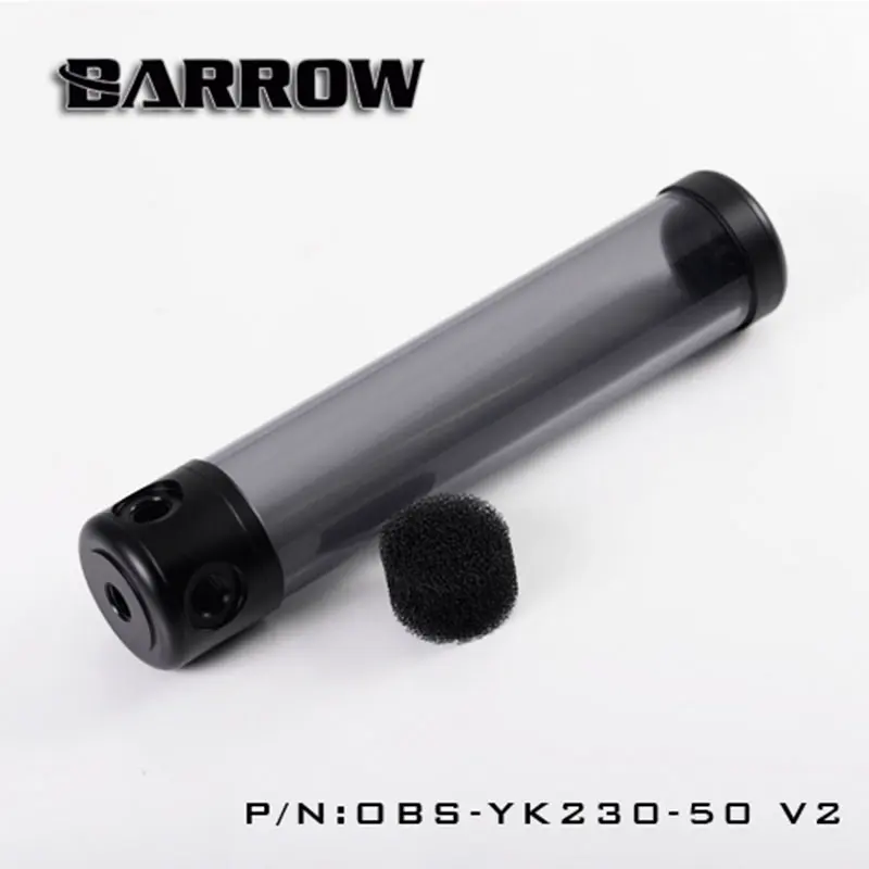 Barrow OBS-YKW-50V2 50mm Diameter Akryl Cylindriske Tanke Gennemsigtig Mur 130/180/230/280mm Længde WaterCooling Reservoirer 2
