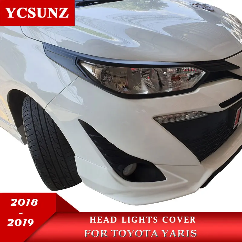 Hoved Lys Dækning For Toyota Yaris Hatchback Sedan 2018 2019 Tilbehør Foran lygten Lampe Hood Dele Til toyota yaris Ycsunz 2