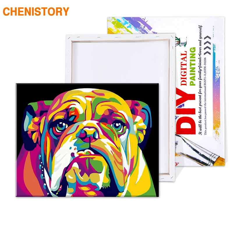 CHENISTORY Dog DIY-Maleri Af Antal Dyr, Maleri, Kalligrafi Akryl Maling Af Numre Til Hjemmet Decors 40 × 50cm Kunstværker 2