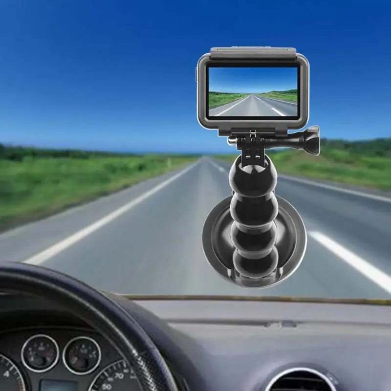 Sort Bil-Beslag Holderen sugekop Adapter Kørsel Optager Bold på Hovedet Stativ, DJI Osmo Lomme Action Kamera Tilbehør 2
