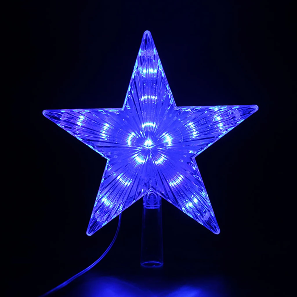 Vandtæt 8 Blinkende Modes LED Pentagram Eventyr Star Light Ornament Jul Xmas Tree Top Dekoration Wedding Party Indretning 2