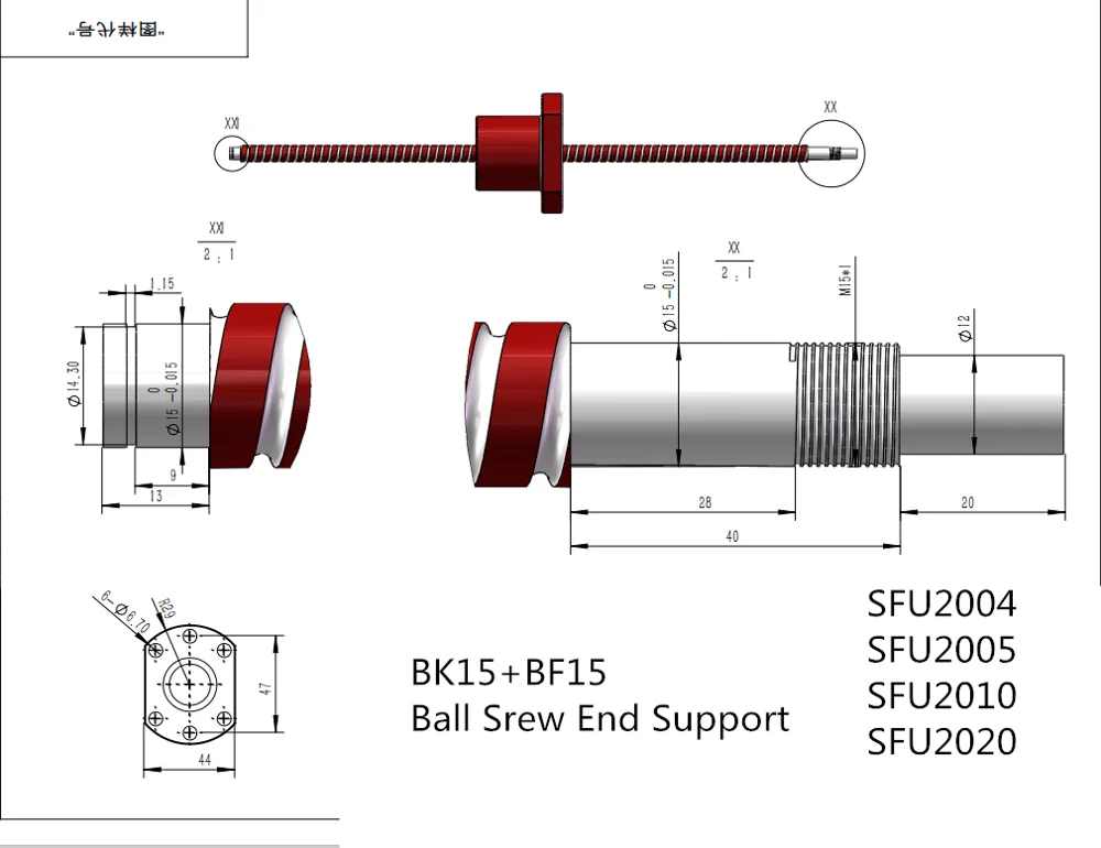 Ballscrew SFU2005-enhver længde 100mm til 1150mm kuglespindel med bolden møtrik Ende CNC Bearbejdede dele 2
