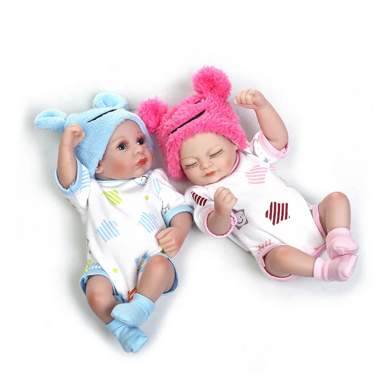 Nye Bebe reborn dukke legetøj billige slicone reborn baby dolls mini twin wholesale Gift Doll Jul søde baby 2
