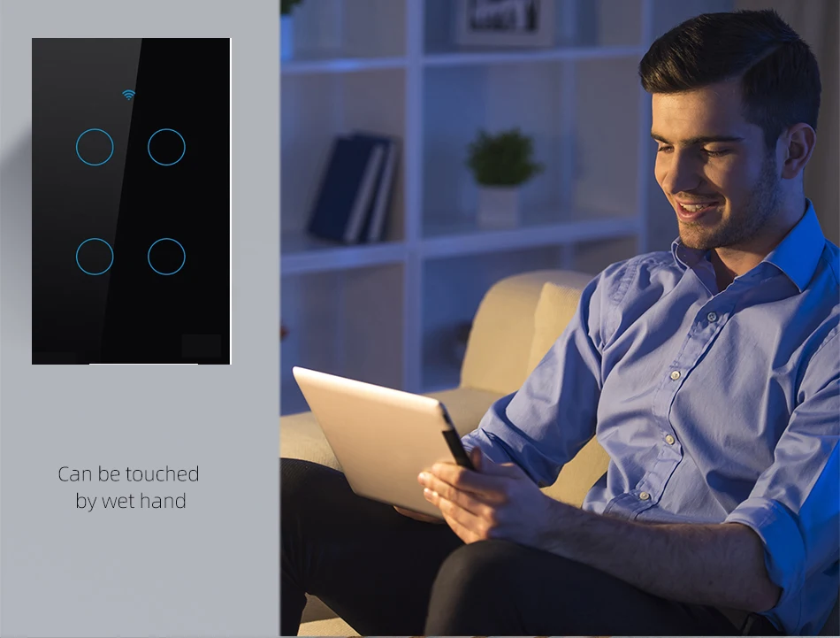 Wifi Smart Touch-Skifte Skifte Lys stemmestyring Trådløse kontakt på Væggen Glas Skærm Touch-Panel Arbejde med Alexa Echo GoogleHome 2