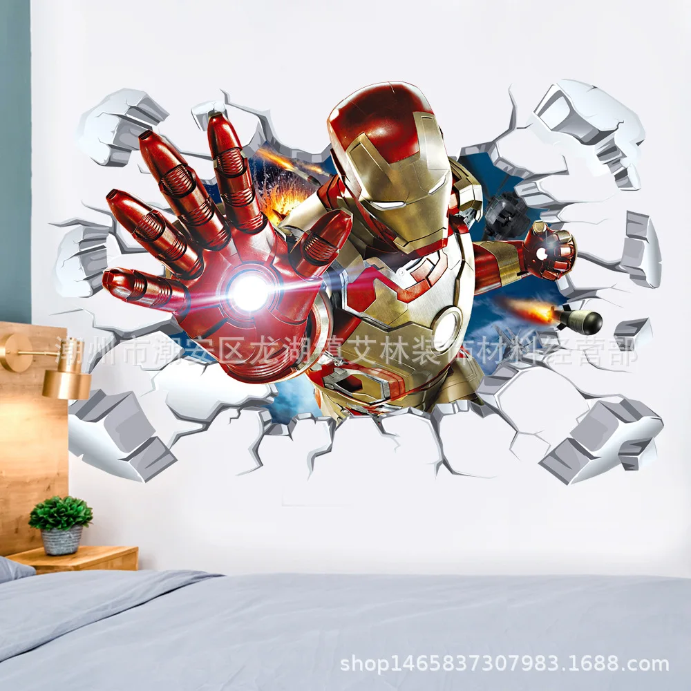 Autentisk Disney Avengers Iron Man 3D Stereo Mærkat Helt selvklæbende Wall Sticker Dekorative Maleri 2