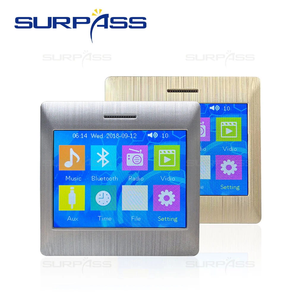 Touch Skærm 4 Kanals Klasse D-Væggen Forstærker, Bluetooth, FM-Radio, 25W HiFi Stereo Lyd Smart Home baggrundsmusik System Audio 2