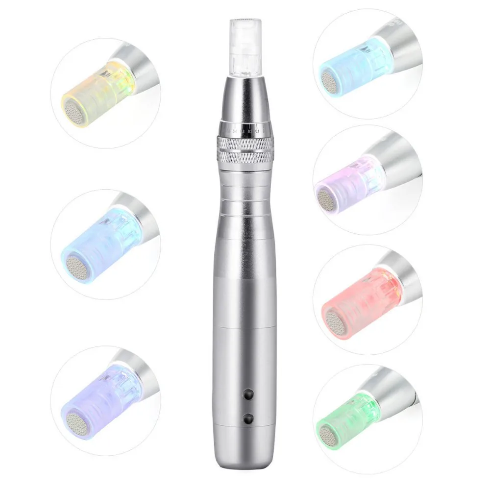 7 farve microneedling LED Foton Elektriske Genopladelige mikro needling pen BB Cream Pen makeup tatoveringer terapi, hudpleje, skønhed 2