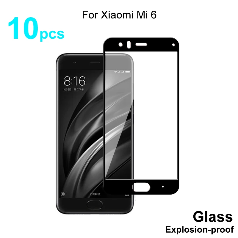 For Xiaomi Mi 6 Glas Fuld Dækning Hærdet Glas Skærm Protektor 9H Hårdhed Beskyttende Glas Til Xiaomi Mi 6 Mi6 2