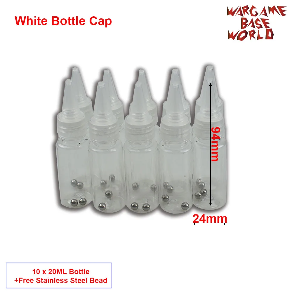 Hvid Flaske Cape - Model Maling Blanding Flaske Maleri Opbevaring af Flasker med at Blande Rustfrit Stål Kugle Hobby 2