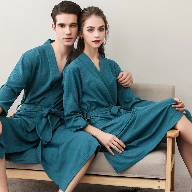 Plus Størrelse Kimono Kjole Bomuld Badekåber Kvinde Nattøj Nightgowns Homewear Pijama Langærmet Kjole Parrets Bære 2020 2