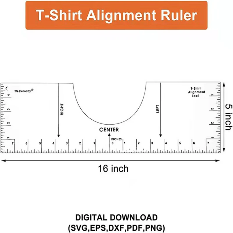 4 Stk T-shirt Tilpasning Lineal For at Vejlede T-shirt Design, Mode Design Center Herskere Size Chart (4 Herskere i prisen) 2