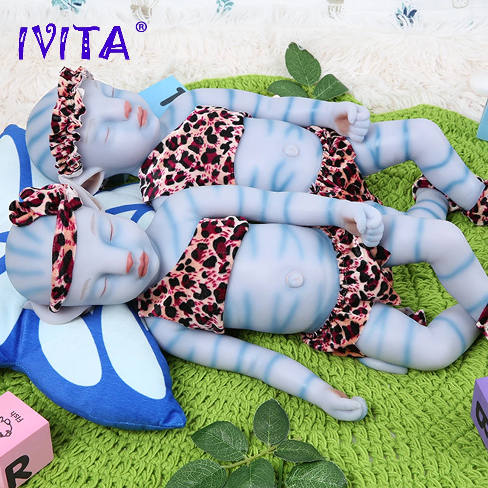 IVITA WG1806RH 51cm 2900g Fuld Silikone Reborn Baby Dolls Naturtro Blød Nyfødte Baby Lukkede Øjne Sovende Film Legetøj for Børn 2