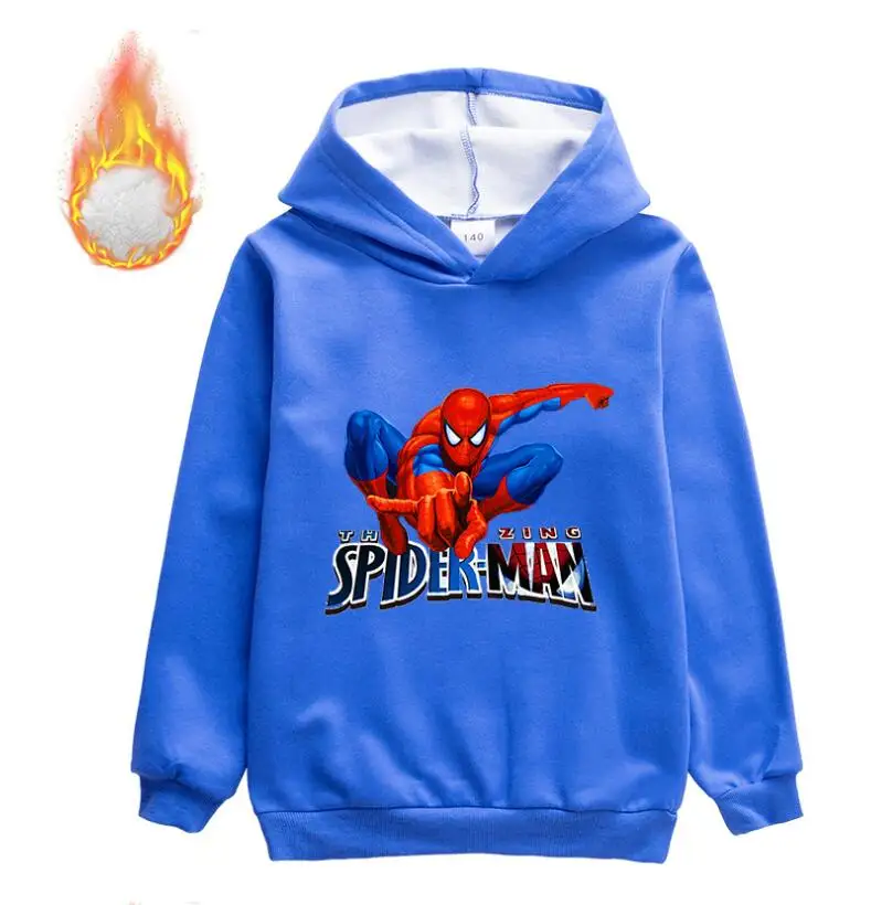 Disney Toddler Drenge Spiderman vinter Tykke tøj baby velour sweatshirt Tøj børn hoody drenge varm cashmere Trøjer Toppe 2