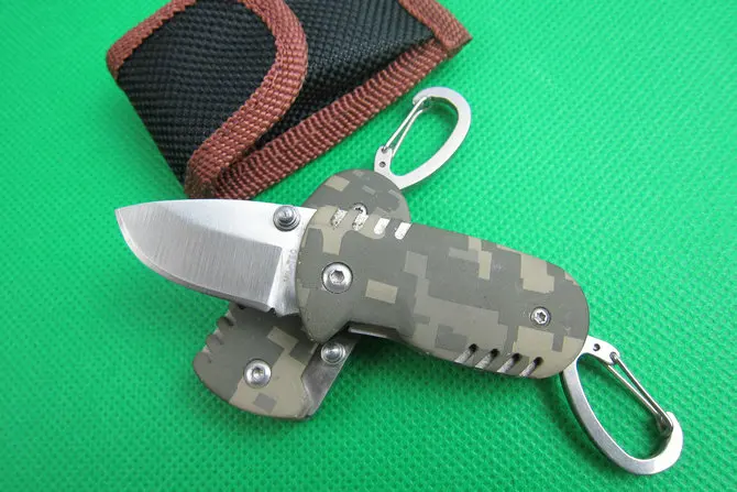 Mini Folde Kniv skarpe 5CR15MOV Stål Lille Lomme Kniv camouflage håndtere Udendørs Overlevelse EDC Værktøj 2