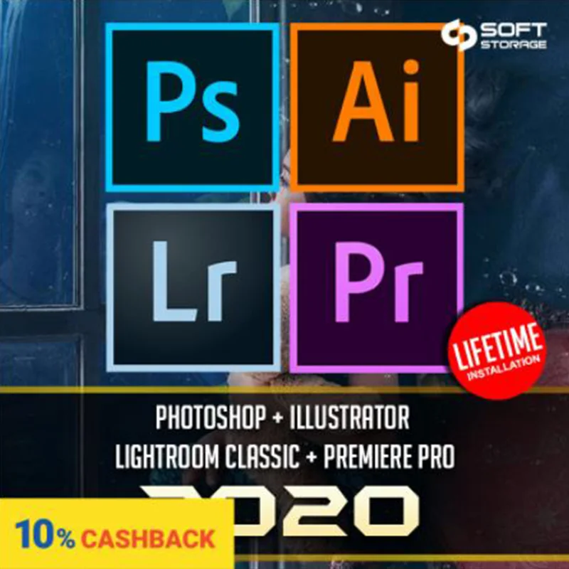 [Seneste pakke] Adobe photoshop CC 2020, Illustrator CC 2020, premier pro 2020, Lightroom CC 2020 Fuld version til win/MacOS 2