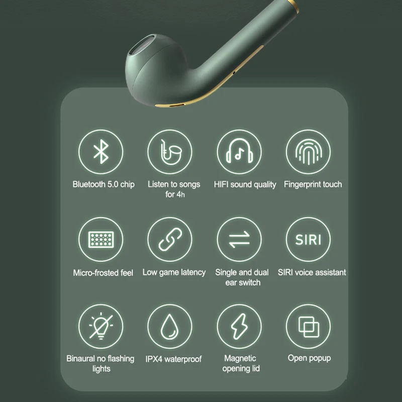 Nye TWS Bluetooth-Hovedtelefoner, Stereo Ægte Trådløse Hovedtelefoner Ørestykker I Øret Håndfri Hovedtelefoner Øre-Knopper Til Mobiltelefon 2