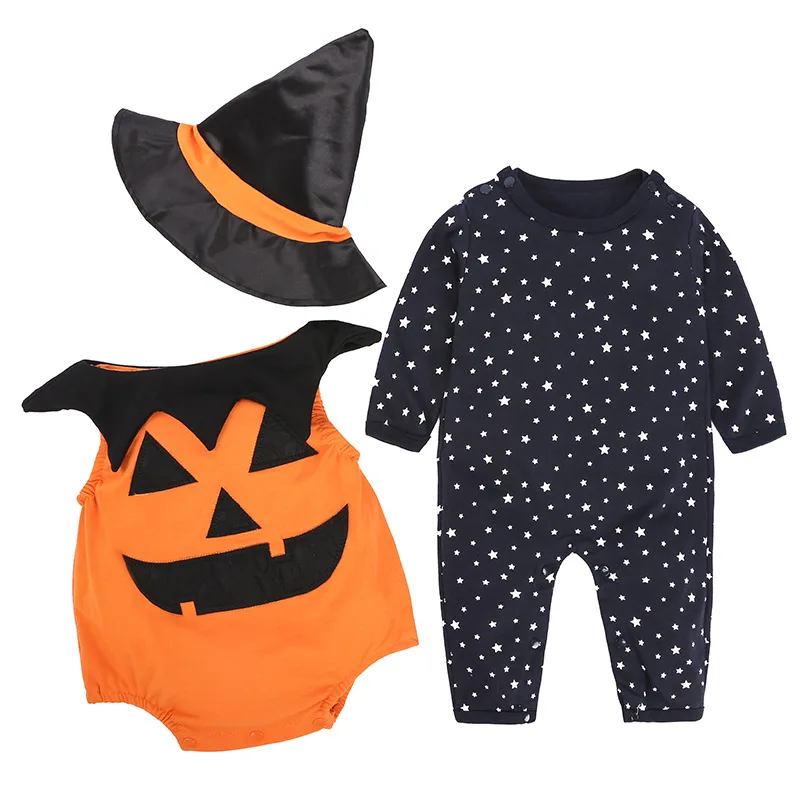 WASAILONG ins eksplosionssikker børn s tøj til børn Halloween kostumer baby græskar stykke kulør + hat 3 stykker 2