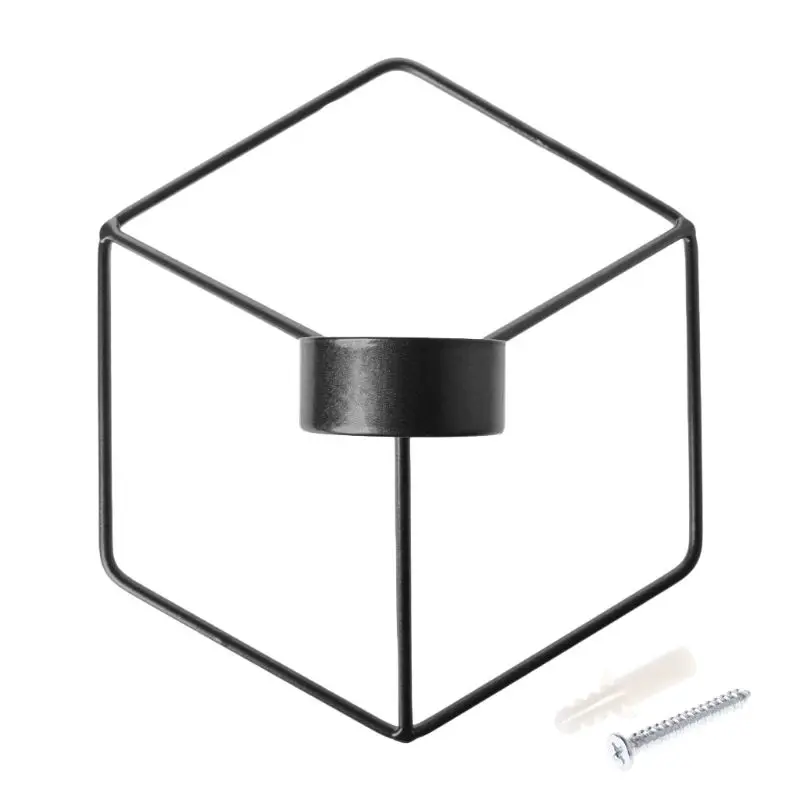 Nordisk Stil 3D Geometriske Lysestage Metal Væg lysestage Sconce Home Decor K9FB 2