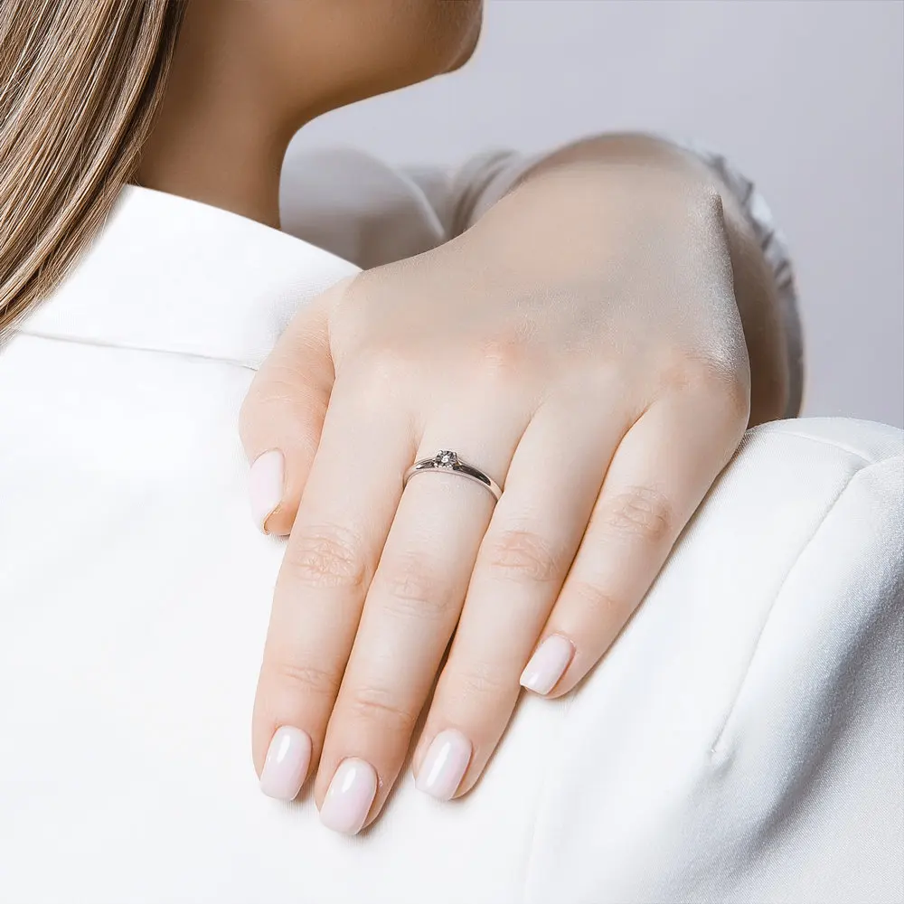 Sokolov sølv engagement ring med Diamant, mode smykker, 925, kvinders mandlige 2