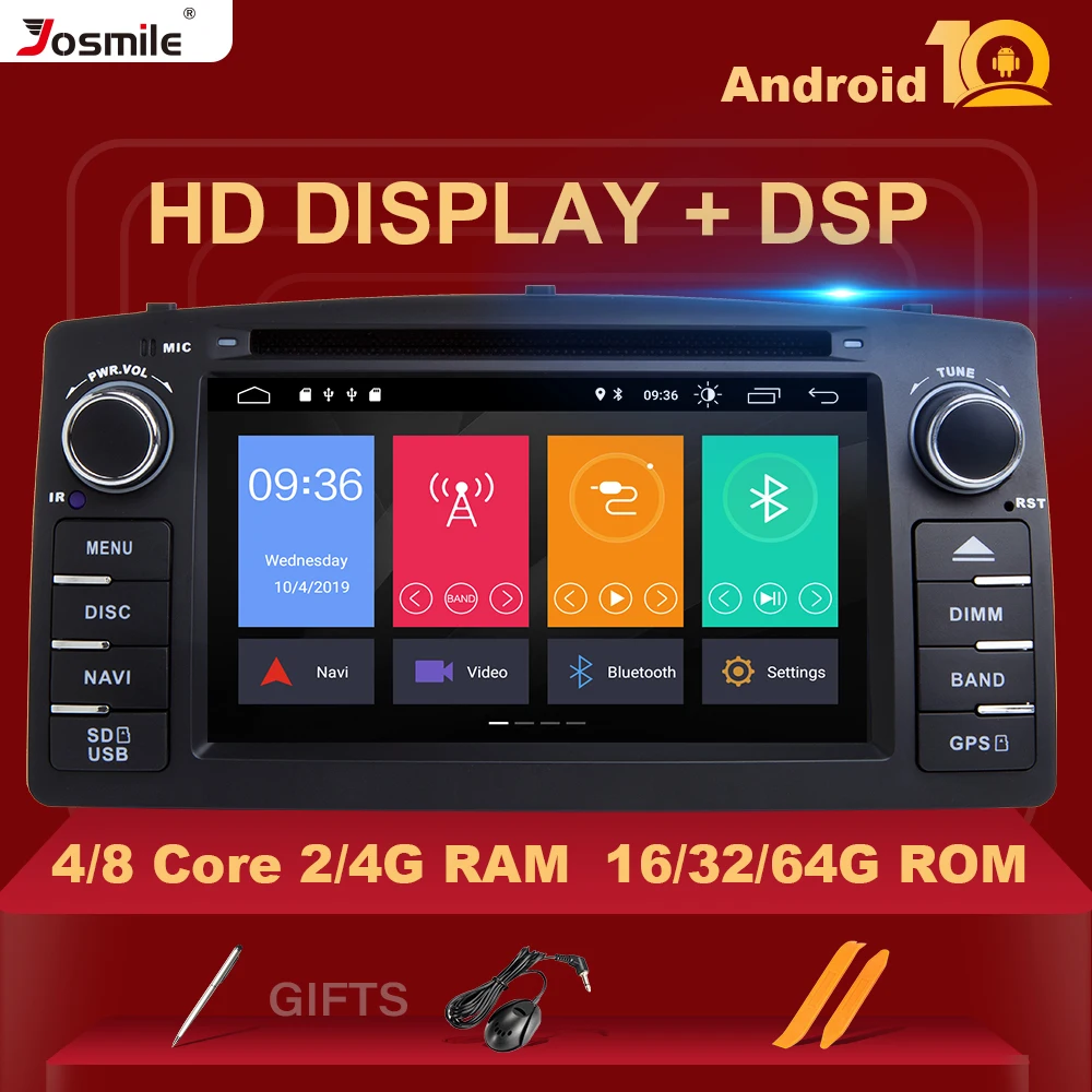 4GB 64GB Dobbelt 2 din Android 10 Bil DVD-Afspiller Til Toyota Corolla E120 BYD F3 Mms-Stereo GPS AutoRadio Navigation 8Core 2