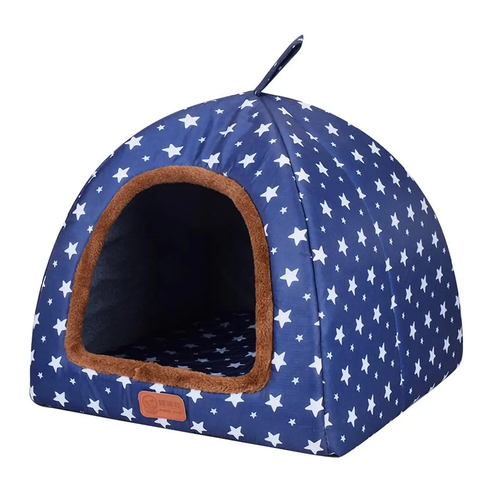 Pet Telt Hus Semi-lukket Behageligt Varme Yurt-stil Kennel Cat Litter Dog Hund Senge Tæppe Chihuahua 2