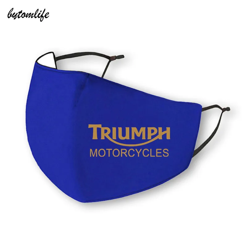 2020 Triumph Logo Motorcykler Maske Udskrivning Vaskbar Åndbar Genanvendelige Vandtæt Og Støvtæt Bomuld Munden Maske 2