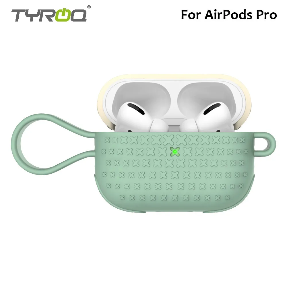TyRoq Silikone Case Til Apple AirPods Pro Med Nøglering Hook Op, der Passer Perfekt Til AirPods Pro Beskyttende for AirPods 3 Stødsikkert 2