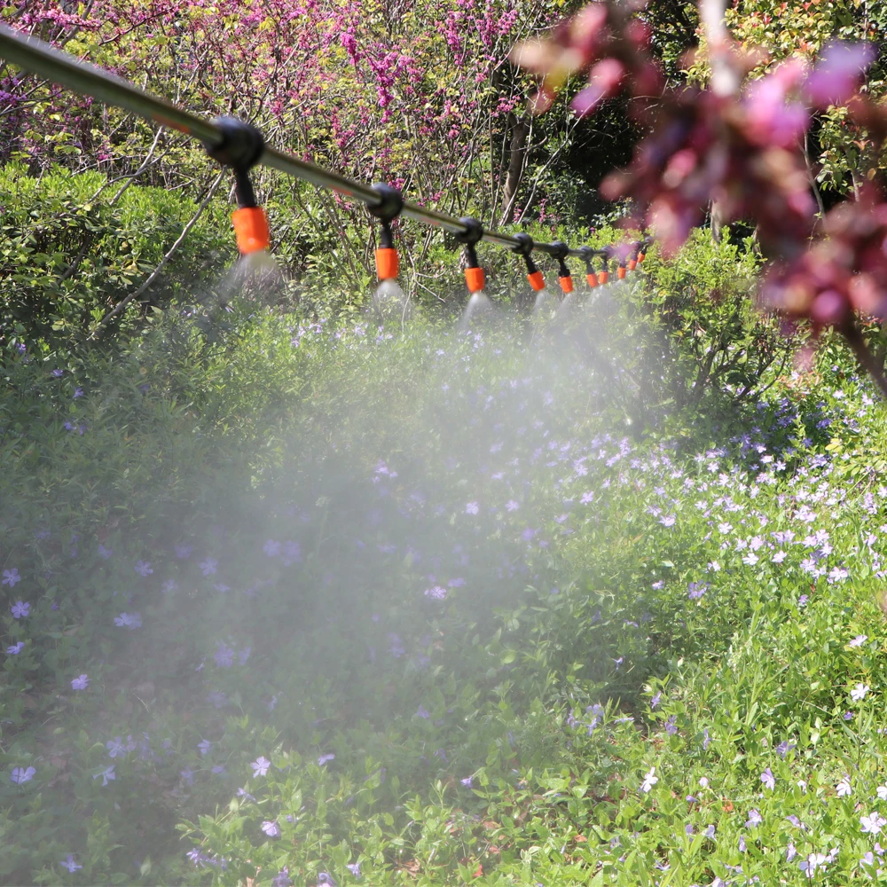 Justerbar Spray Køling Dyse Have Vanding Vanding Dripper Sprinkler på Tværs af Dug Forstøvning System Med 6 mm Stik 2