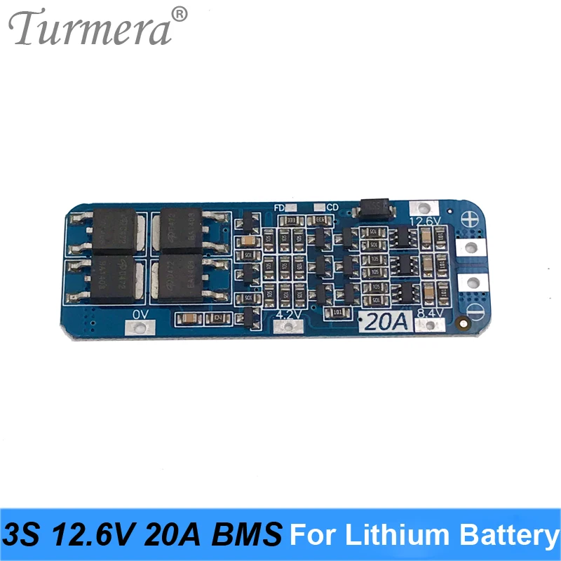Turmera 3S 20A BMS 10,8 V 12,6 V 18650 Lithium Batteri Beskyttet yrelsen for Skruetrækker Batteri og Uninterrupted Power Supply 12V 2