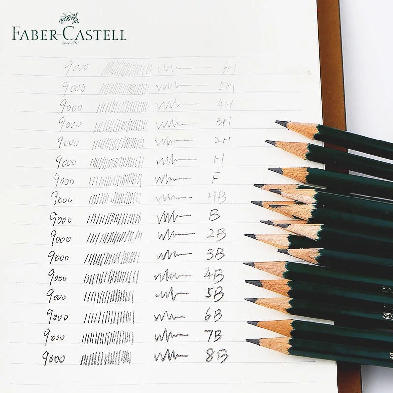 Faber-Castell 9000 Standard Blyant Tegning Dyr sat 16/12pc Grafit Skitse Blyanter Træ-Sort Farveblyant sekskantet Bleistiftes 2