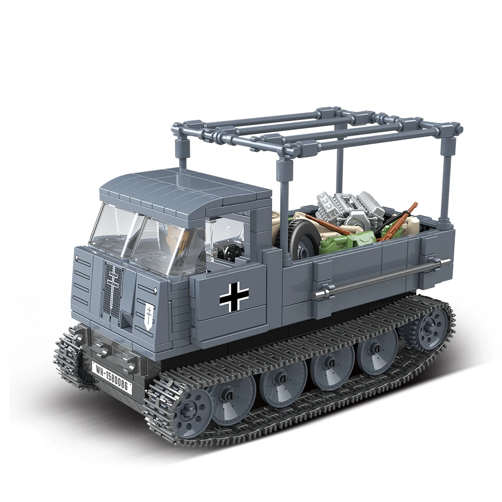 Hær World War II-tysk Halvdelen Spores pansret køretøj Militære RaupenSchlepper Ost køretøj byggesten Børn, Legetøj Til Børn 2