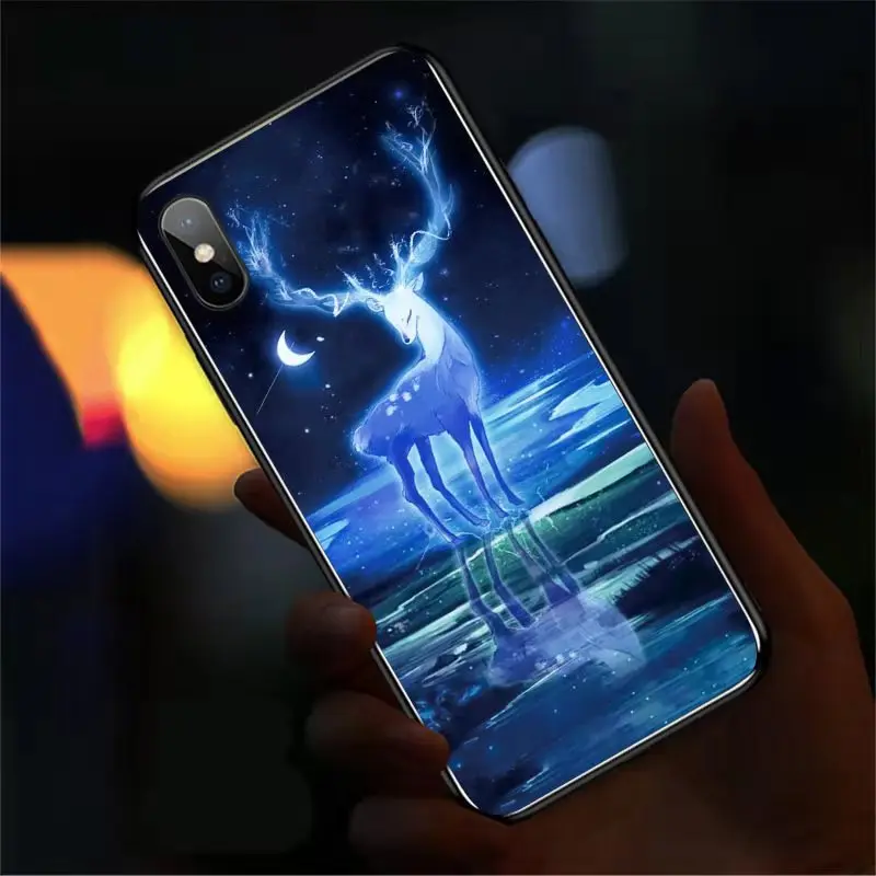 Farverige Ringe Lys, Led-Blitz Phone Case For iPhone 11 12 Pro Max 6 7 8 Xs Plus Max antal Xr-X SE 2020 11 Tilfælde Kreative Lysende Coque 2