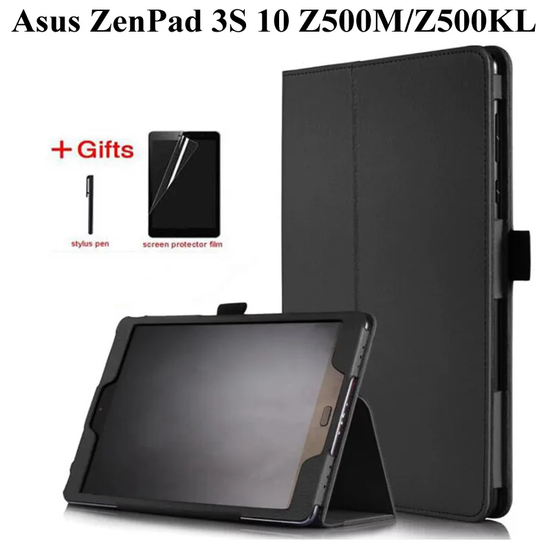 Litchi PU Læder taske Til Asus ZenPad LITE Z500KL Funda smart stå Dækning for Asus ZenPad 3S 10 Z500M 9,7 tommer tilfælde+Film+Pen 2