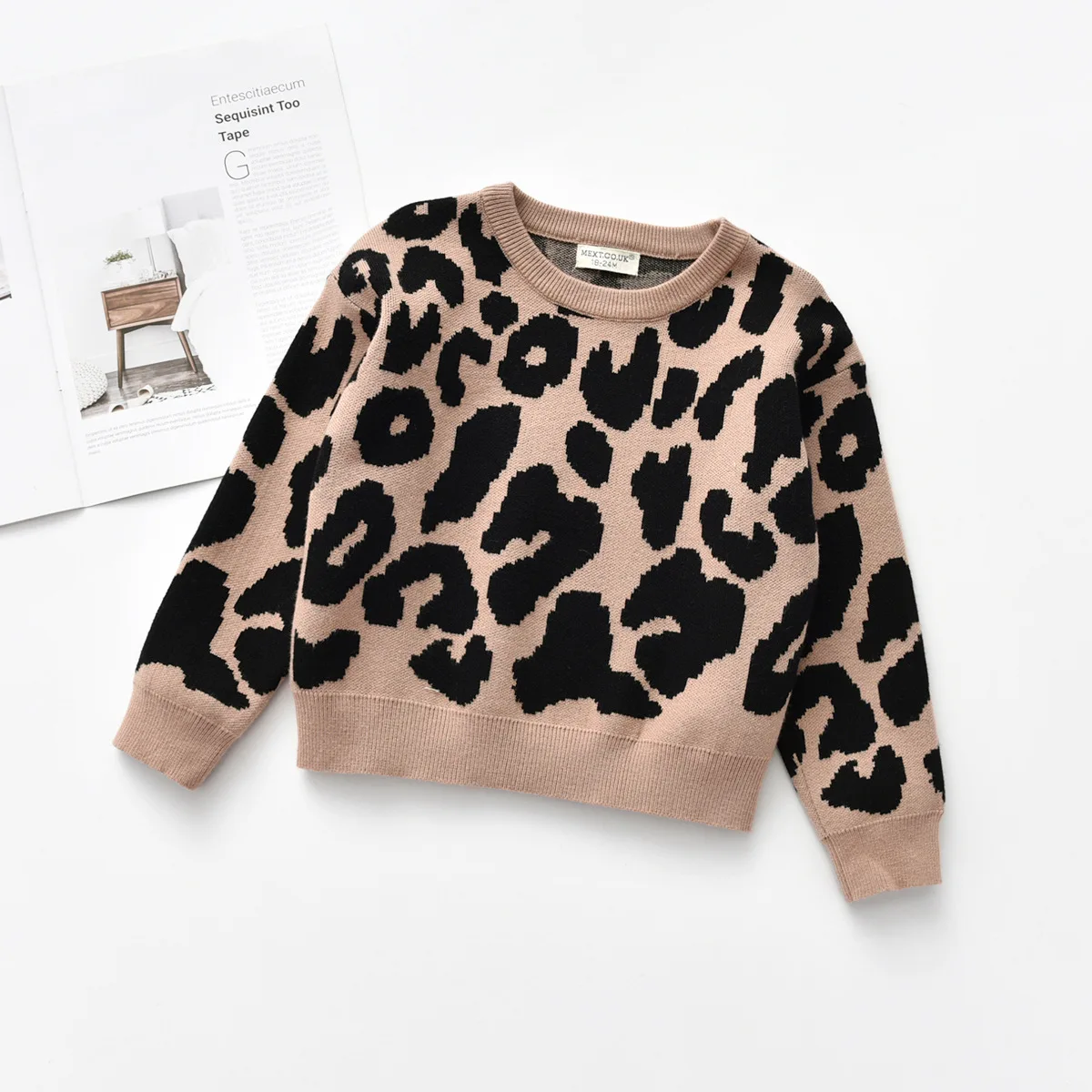 Børn 's Drenge' Sweater Leopard Print Strikket Pullover Afslappet Langærmet Kid 's Jakke Toddler Dreng Tøj Baby Pige Tøj 2