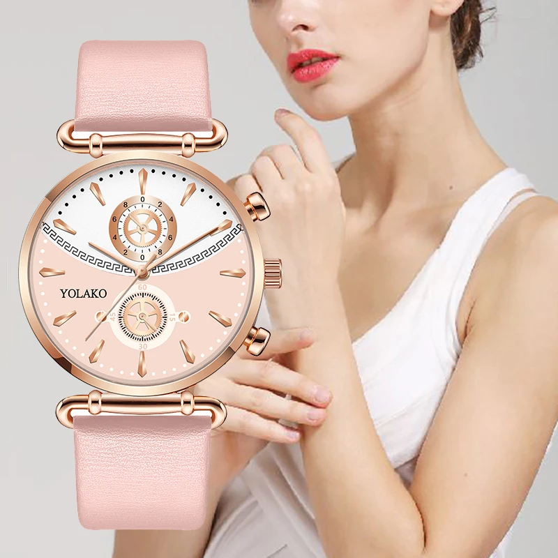Fashion læder kvinder ure luksus analog business mænds mekaniske ure high-end-brand damer elegant kjole ure 2