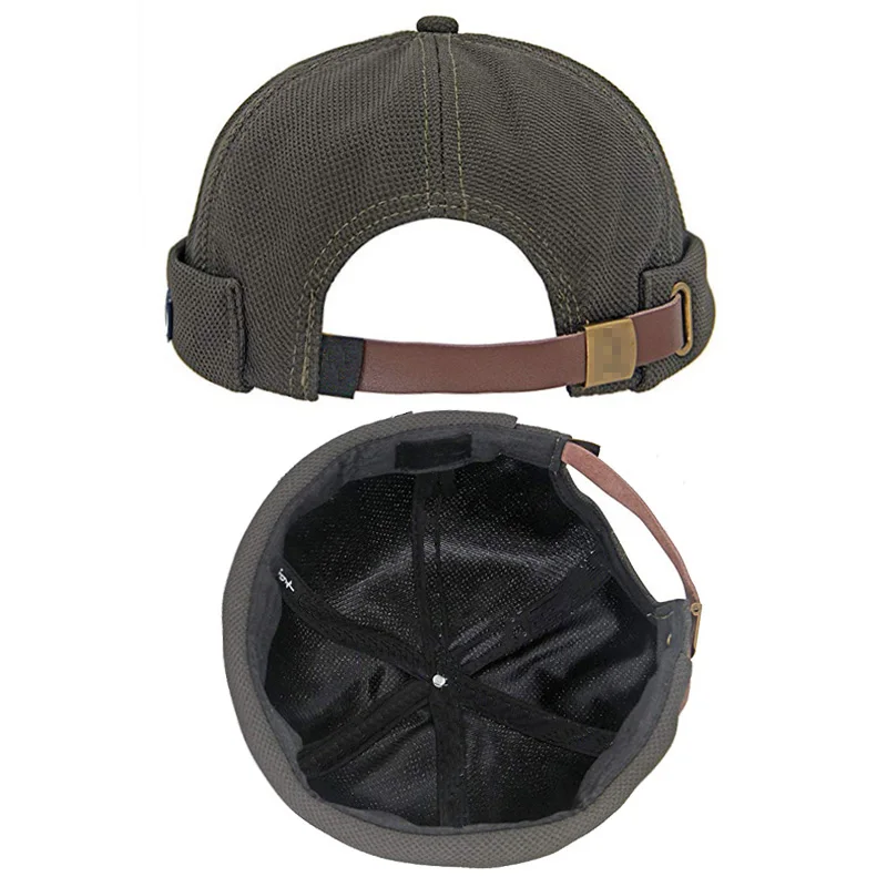 Retro Vintage Kvinder Docker Cap Dome Hat Efteråret Huer Huer Til Mænd Kort Skull Cap Crimpning Brimless Mode Bonnet Caps 2
