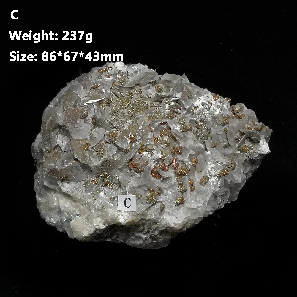 Natursten Calcit, Kvarts Pyrit Mineral Krystal-Prøve Fra Hunan-Provinsen, Kina A2-4 2