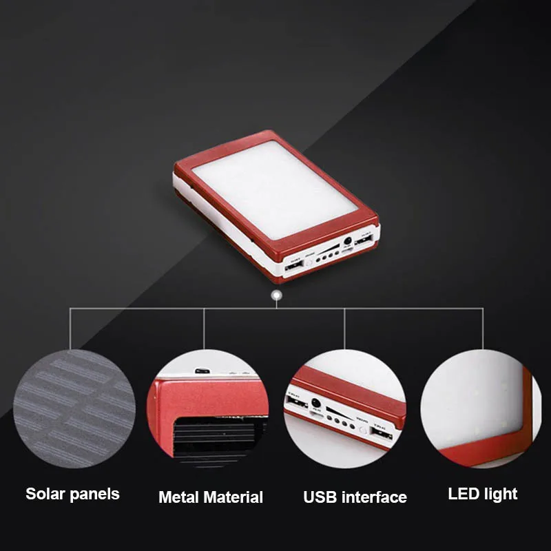 Dual USB Solar Mobile Power Bank Nesting Bærbare batterioplader Max Camping Lys OCT998 2