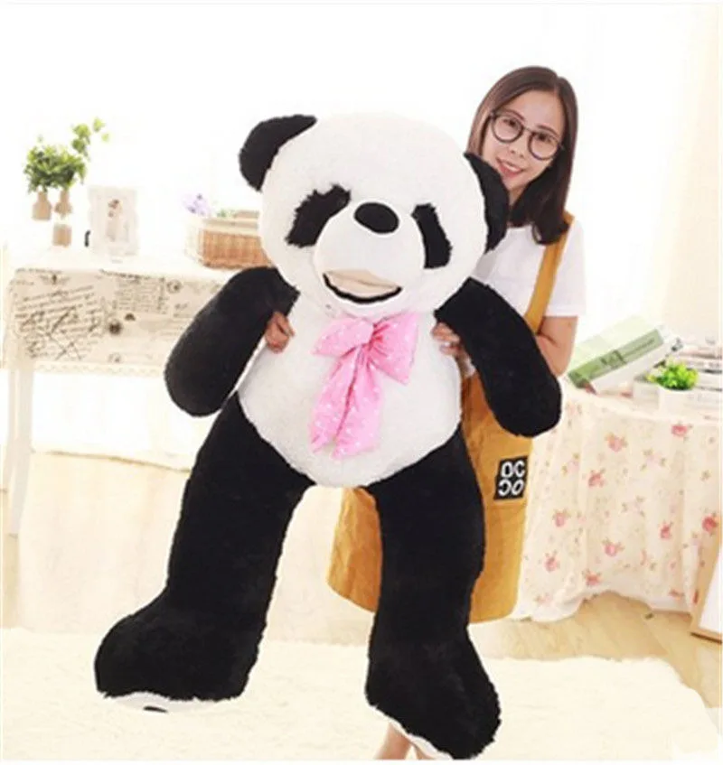 Kinesiske Panda Bear Blød Plys Legetøj Dukke Gave Kæmpe Kæmpe Store Udstoppede Dyr Furry Panda Shell Gratis Fragt 2
