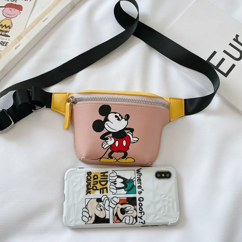 Disney pu tegneserie pige dreng messenger taske minnie mickey mouse shoulder taske mode håndtaske mønt taske 2