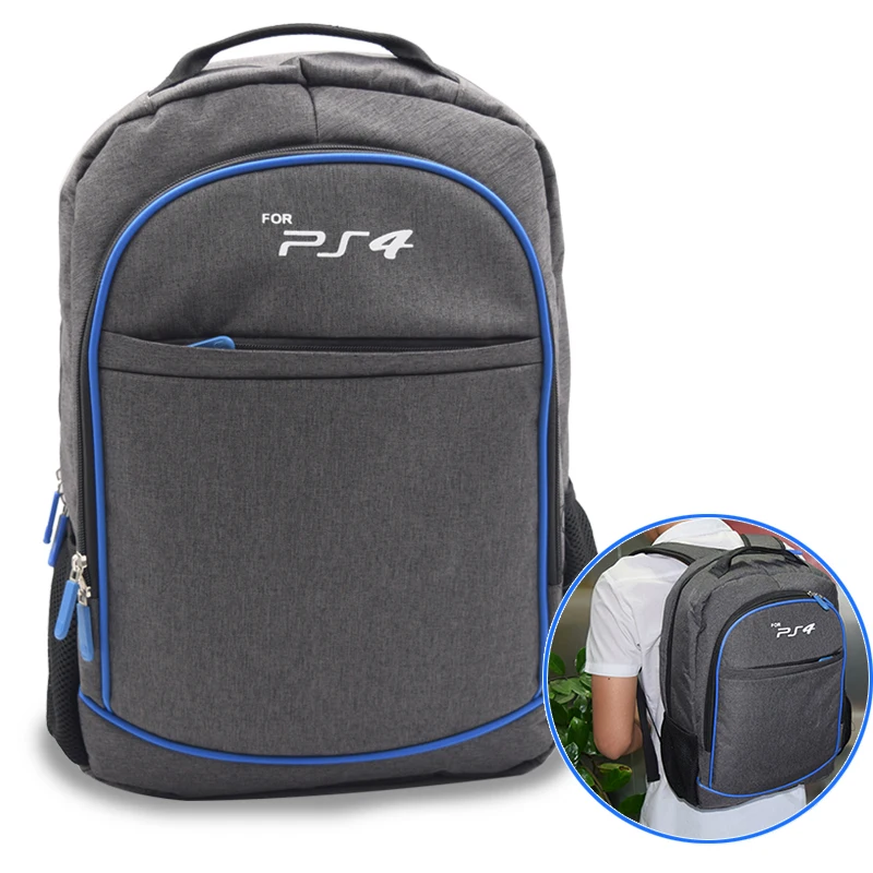 Spil rygsæk til PS4 / slank / Pro game controller særlige opbevaring beskyttelse taske, bærbare rejse grå rygsæk vandtæt 2