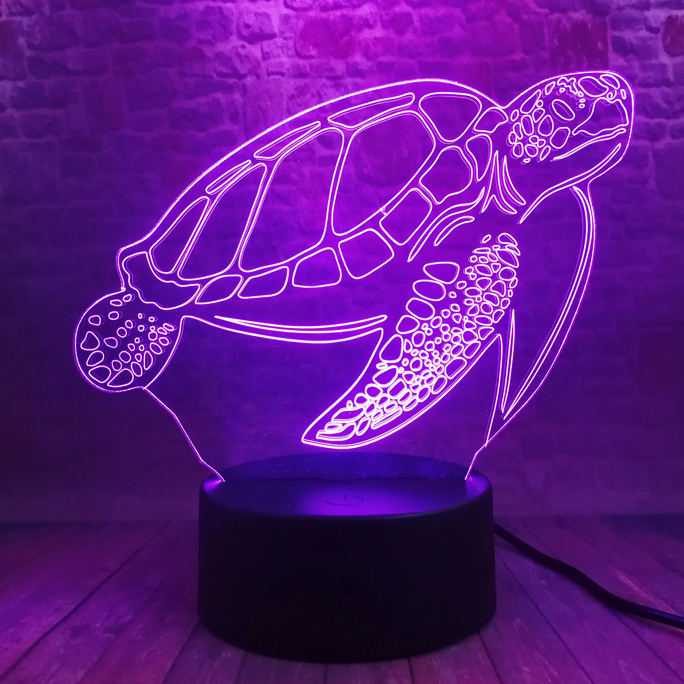 Ocean Sea Turtle Børnehave Nat Lys Sjove Smart 7 Farverne skifter USB Drevne Barn Kids Soveværelse Lampe Drenge Baby Xmas Legetøj Indretning 2
