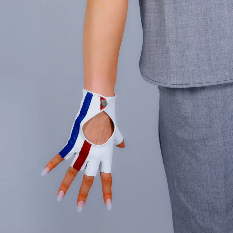 Brand design ægte læder handsker for kvinders Fåreskind Sort Semi-Finger Fingerløse Handsker Vinter 2