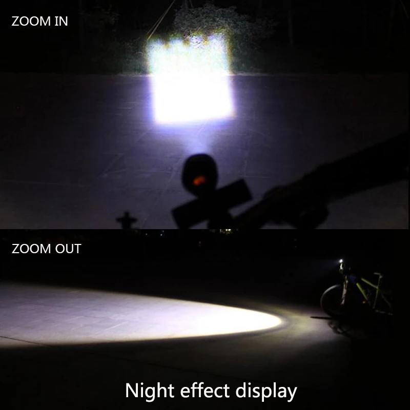 Zoomable LED Cykel Lys 15000LM XML T6 LED-Lampe USB-Genopladelig Lommelygte 3 Modes Cykling Cykel Forlygte+USB-Baglygte 2