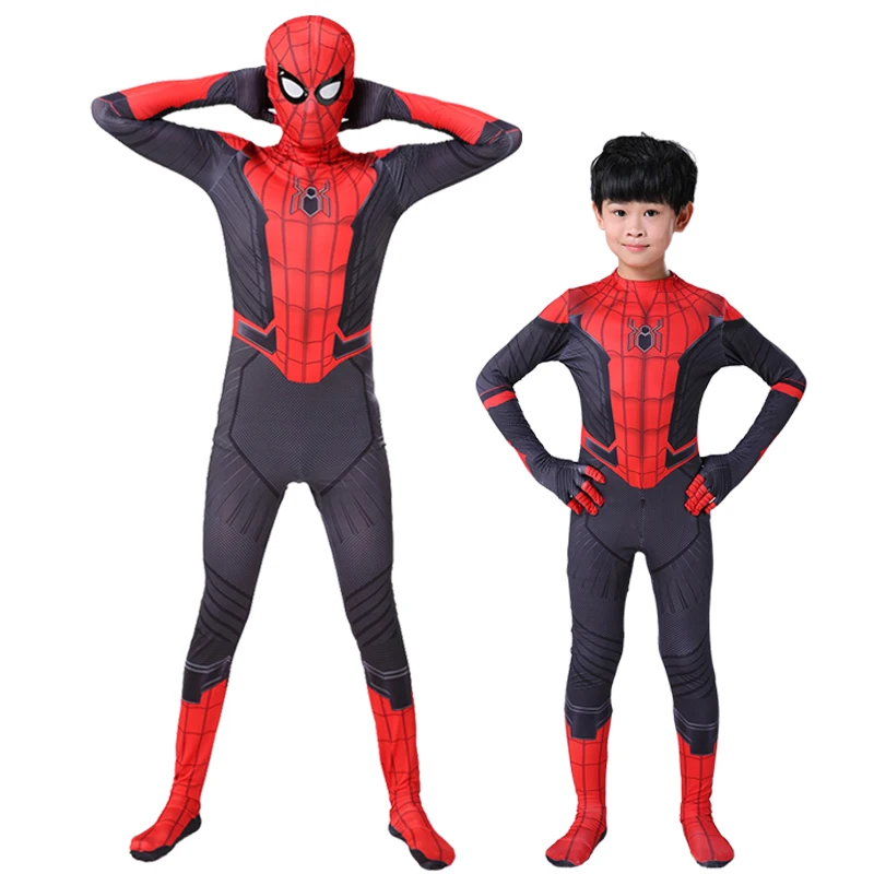 Superhelt kostume Langt Fra Hjemmet Peter Parker Cosplay Kostume Zentai Suit Superhelt Bodysuit Jumpsuits Halloween Kostume Til Børn 2