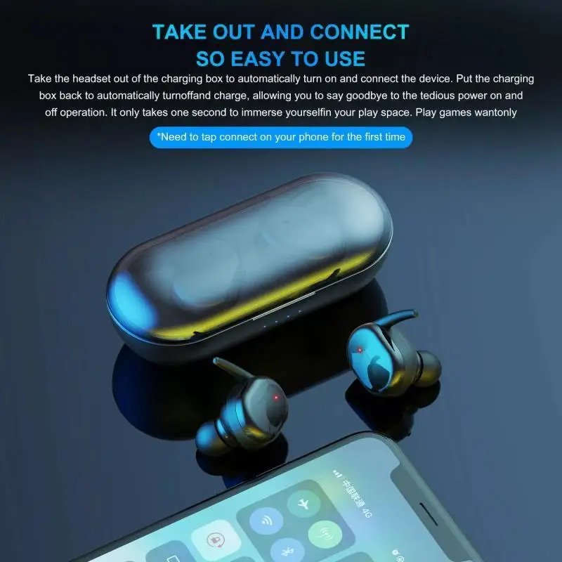 Y30 TWS Bluetooth-Hovedtelefoner, Trådløse Hovedtelefoner, For en Mobiltelefon Med Mikrofon, Musik, Sport Earpods Airpods 5.0 Gaming Headset 2