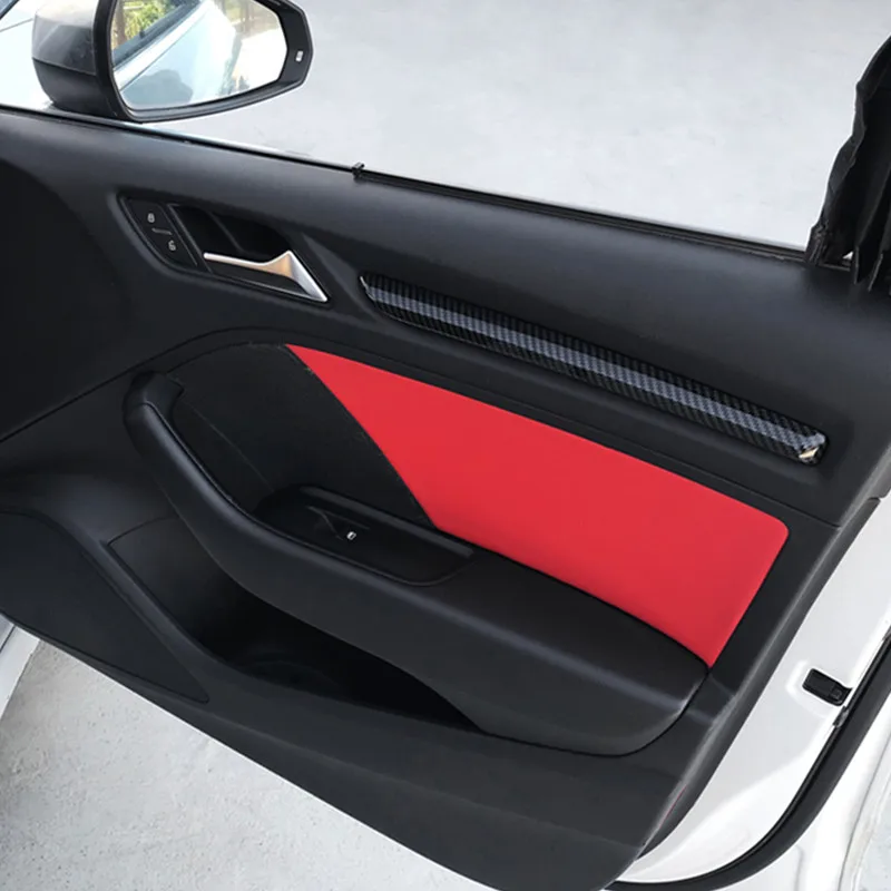 Betjeningspanel Panel Dekoration Strips Til Audi A3 8V-2019 Carbon Fiber Farve Bil Døren Dekorative Dække Interiør Trims Ændret 2