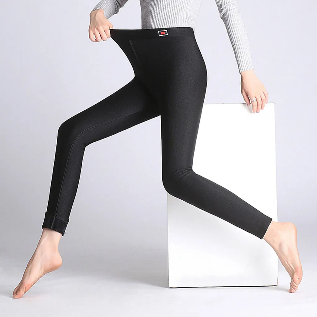Kvinde Leggings Høj Vindtæt Wais-Mode Tights Kvinder Stretch Bomuld I Stor Størrelse Bukser Sort Casual Leggings Yoga Bukser 2