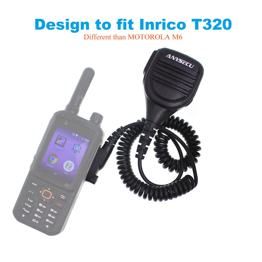 ANYSECU Mikrofon Design, der Passer Inrico T320 4G LTE-Netværk Radio Zello TOT-Walkie Talkie-Telefon 2